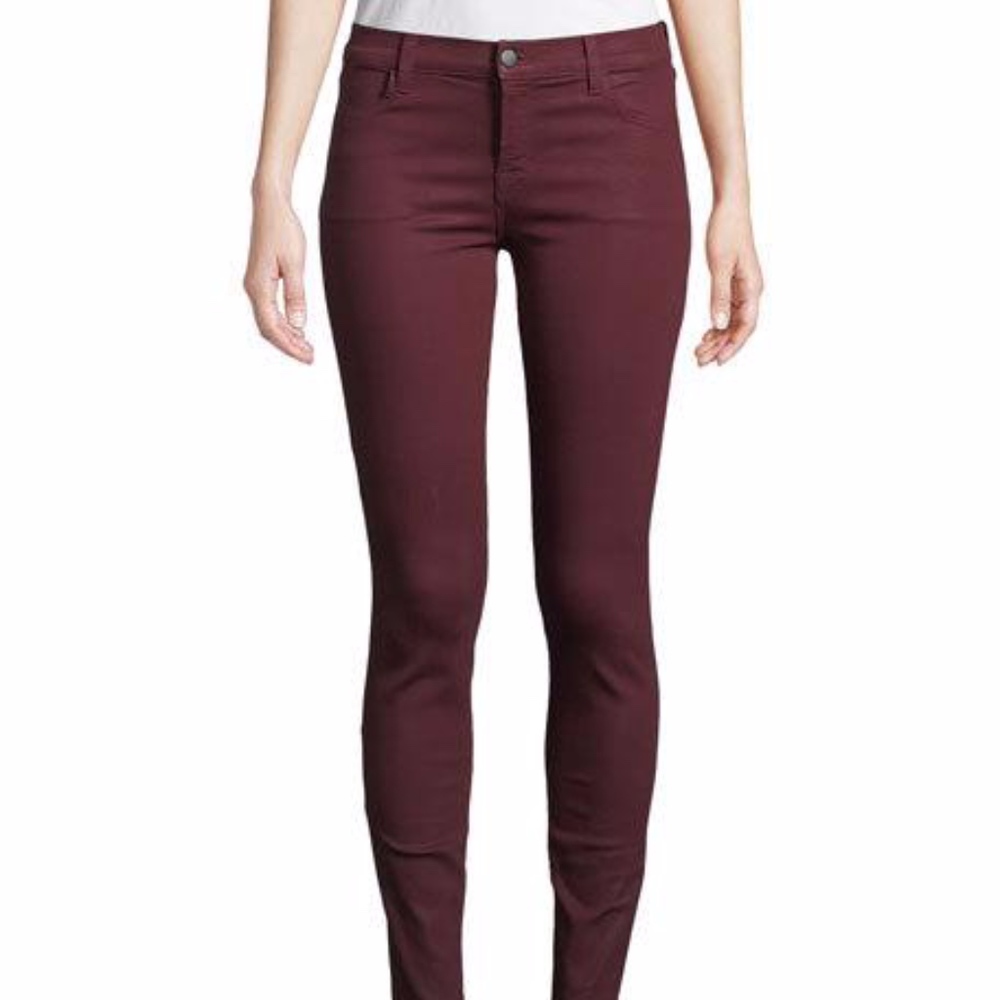J Brand Noir Red Skinny Leg Jeans